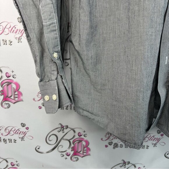 Nicole Miller button down shirt long sleeve white Gray Casual Button Down Shirt - Picture 5 of 14